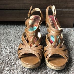 Brown Heeled Wedges